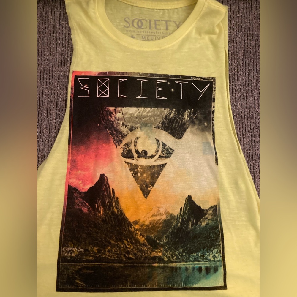Yellow Graphic Tank Top